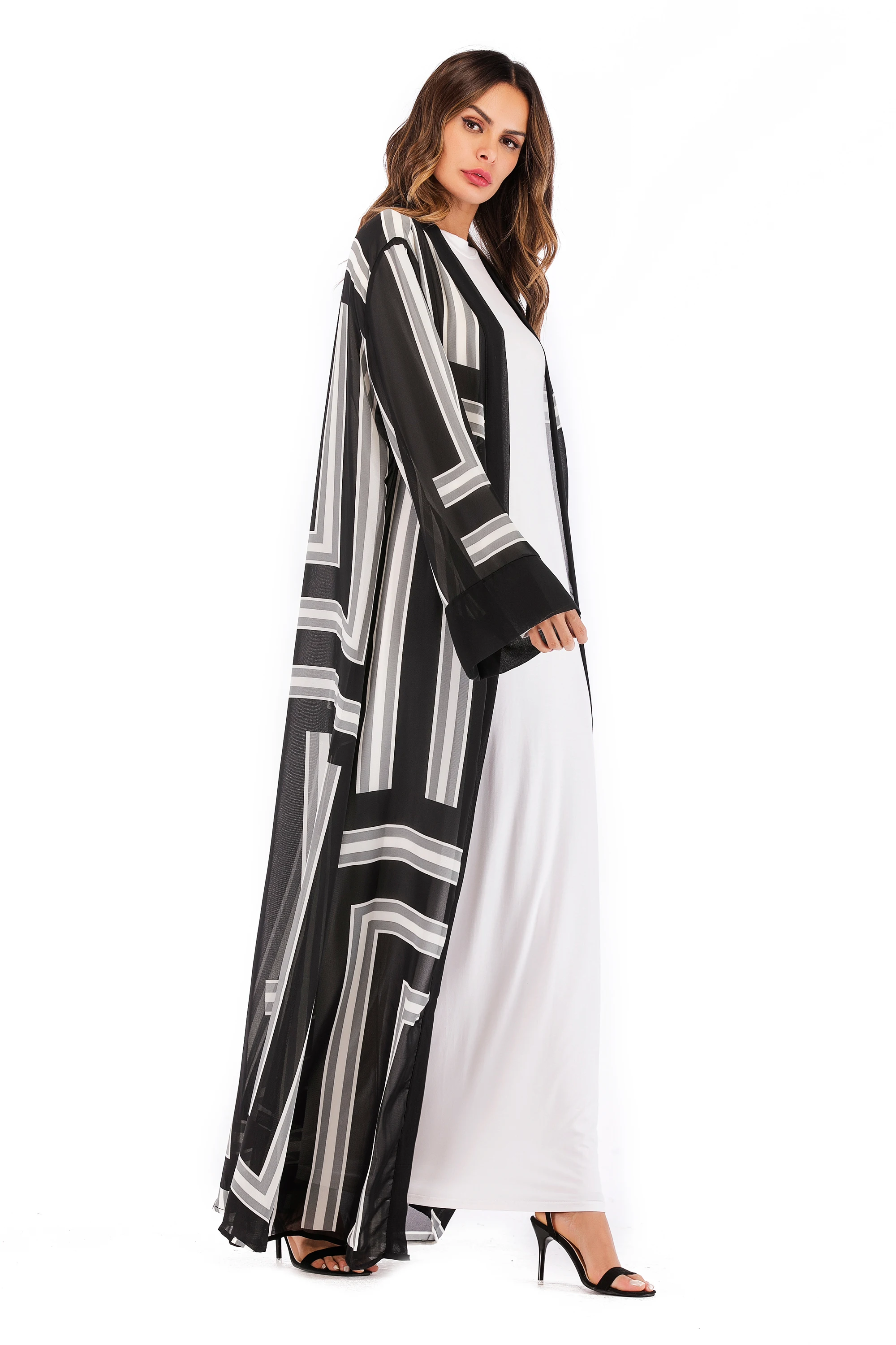 1666# new design model turkish online print burka hijab muslim dress chiffon dubai abaya