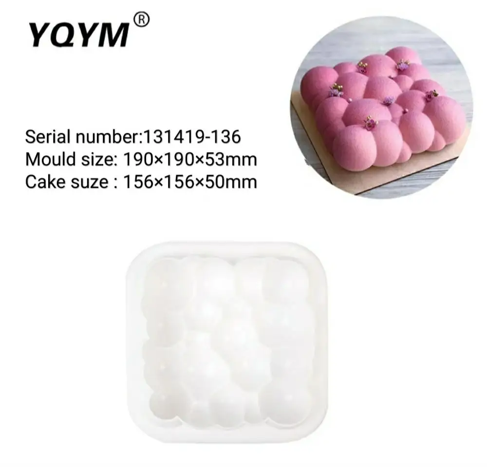 Custom-made Creative 3D Bubble Round Mousse Silicon Cake Mold