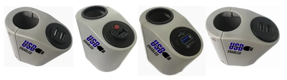 USB charger power converter on Bus handrails supports