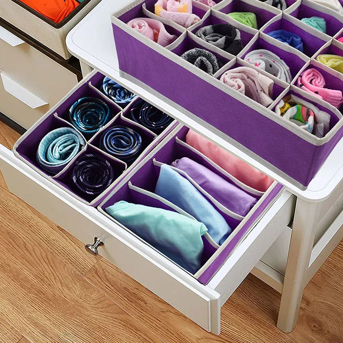Fabric non woven cardboard foldable  closet organization drawer dividers adjustable