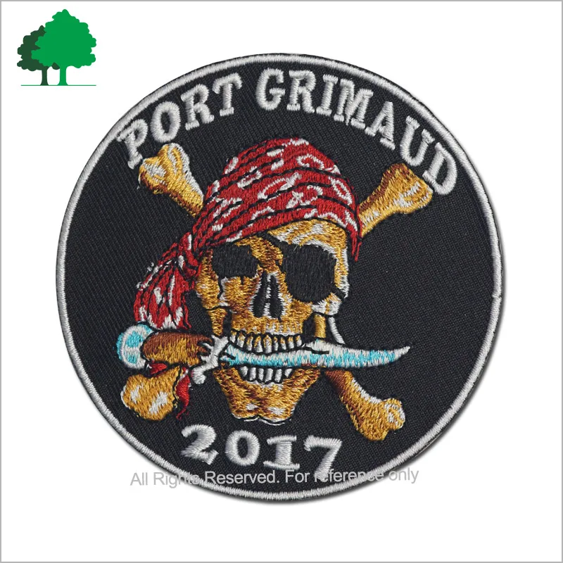 Direct factory sale custom high quality cheaper embroidery skull patch