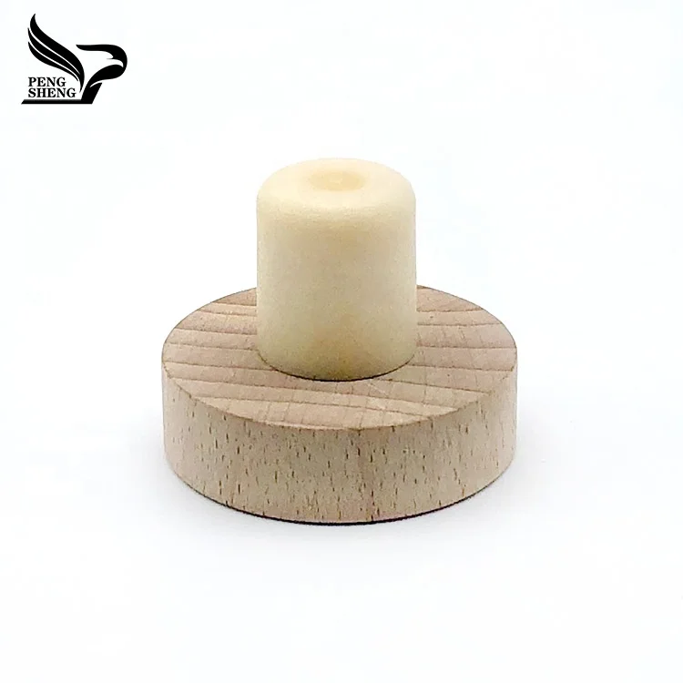
Printing logo wooden cap High polymer cork stopper 