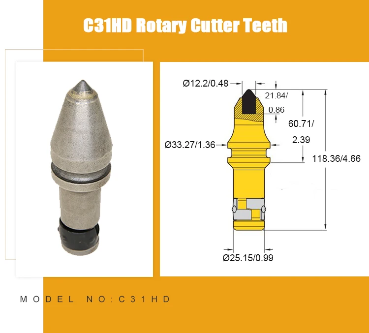 BTK10 Foundation Drilling Tool Conical Round Shank Bit Tungsten Carbide Tipped Drill Bits Betek