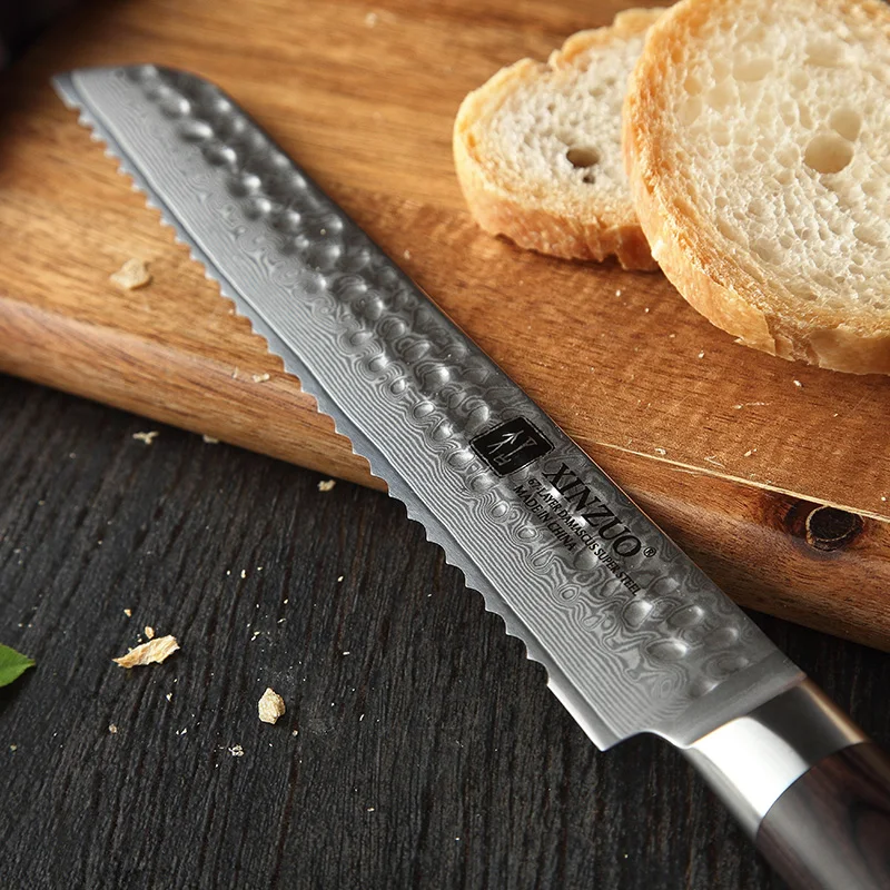 8 inch professional Damascus steel kitchen bread knife
