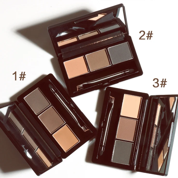 
BCC Top Selling Make Up Cosmetics 3 Color Eyebrow With Eyebrow Powder And Makeup Tool 