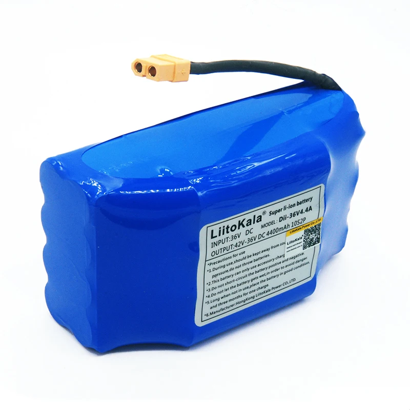 
LiitoKala 36V 4.4Ah 4400mah 2 wheel electric scooter self balancing lithium battery pack for Self-balancing Fits 6.5