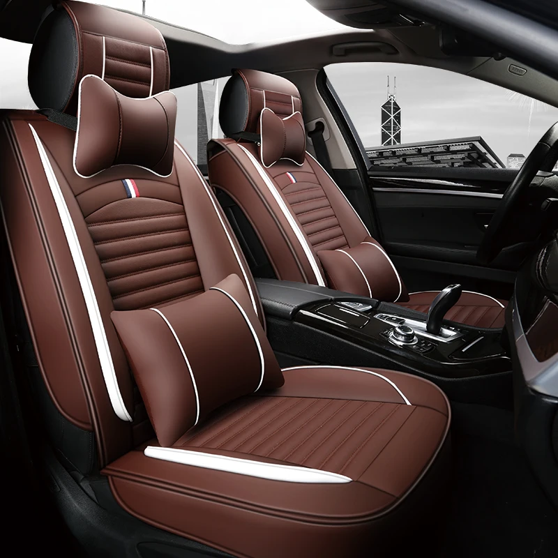 Supply Amazon Drop shipping Luxury Car Seat Covers Waterproof 5d Universal Full Set PU Leather Auto Seat Covers with Good Price