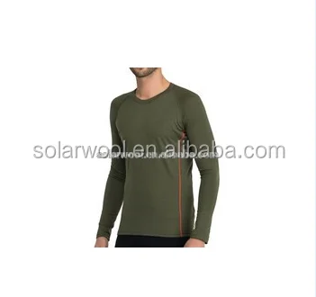 Solarwool Merino Wool Interlock or Jersey  Long Sleeve Top Mens Shirt