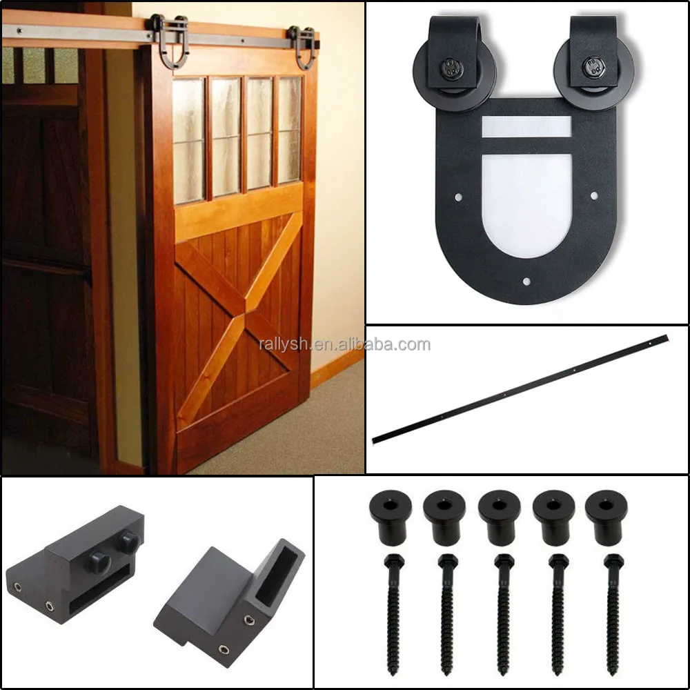 Деревянные раздвижные двери, ролики для сарая, настенное крепление, набор оборудования