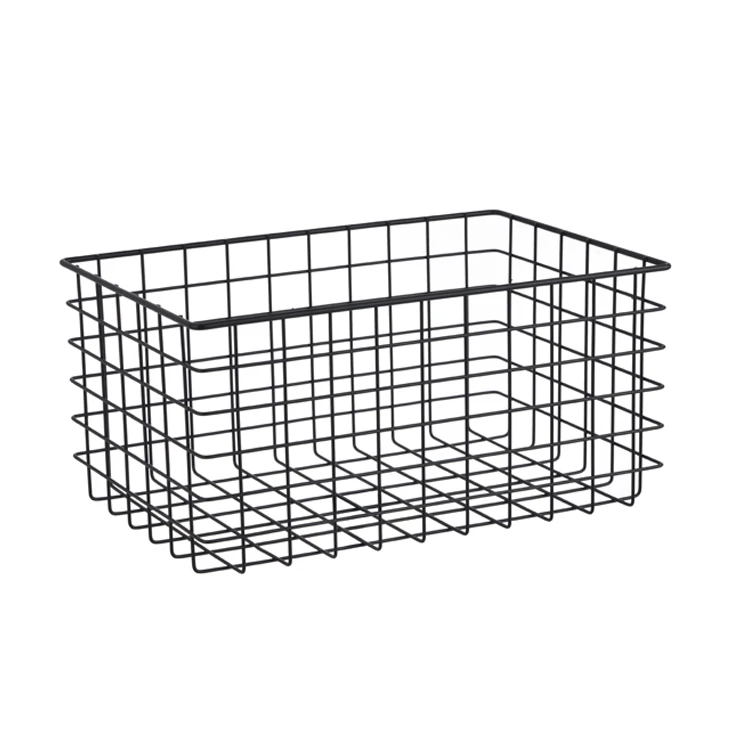 
Large size rectangle metal iron kitchen wire display basket for home storage 
