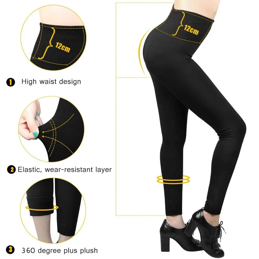 7 Pack Women High Waist Fleece Lined Leggings Ladies Seamless Ankle Leggings