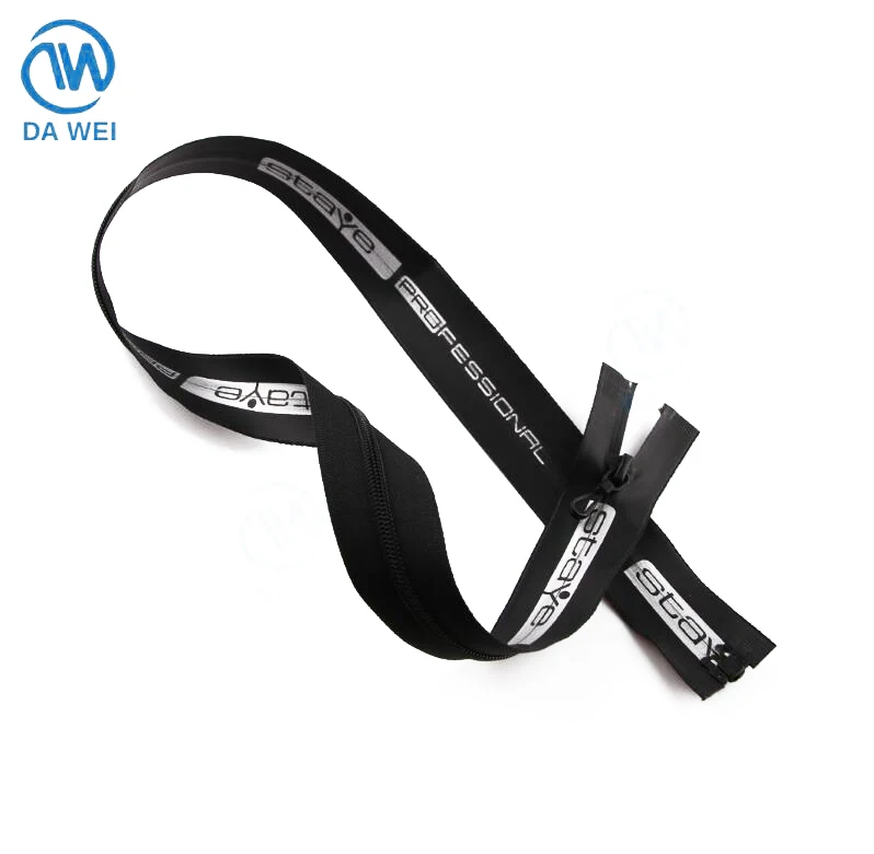 DAWEI brand factory airtight custom printing nylon waterproof zipper