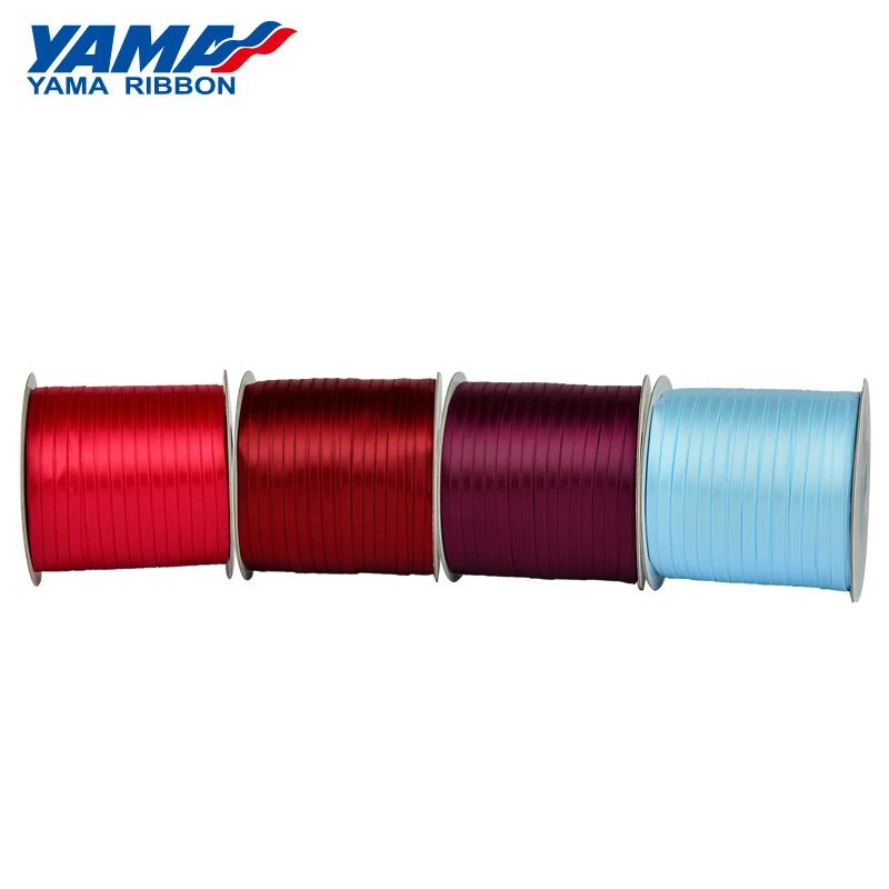 Yama Stocked 300 Yards Per Roll 5 MM Wide Satin Red Blue Balloon Ribbon