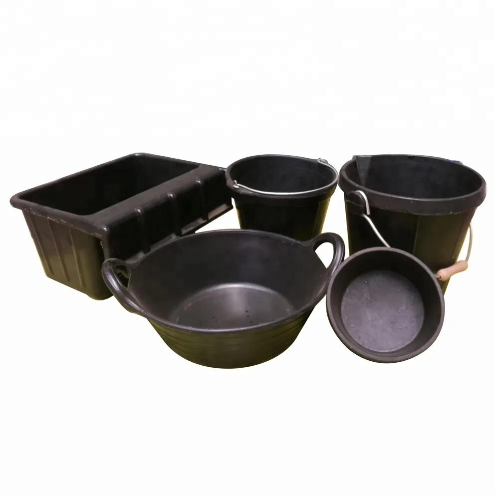 Ведро и лоток из переработанной резины, резиновая корзина для шин, резиновый контейнер для строительства