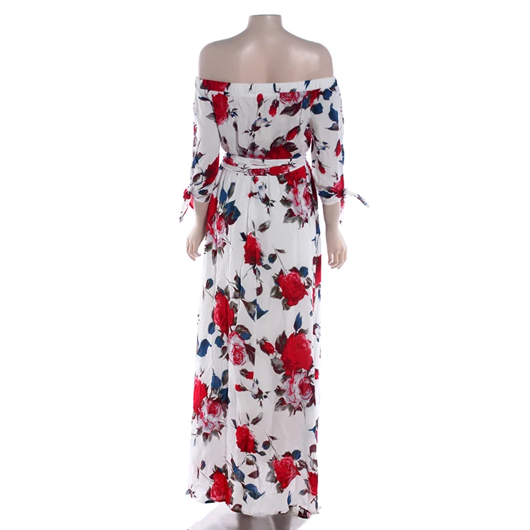 aliexpress women floral maxi chiffon dress made in China