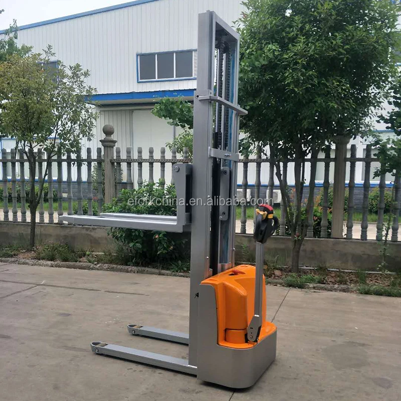 
Mini Walking Type Electric Lithium Battery Powered Pallet Stacker Forklift 