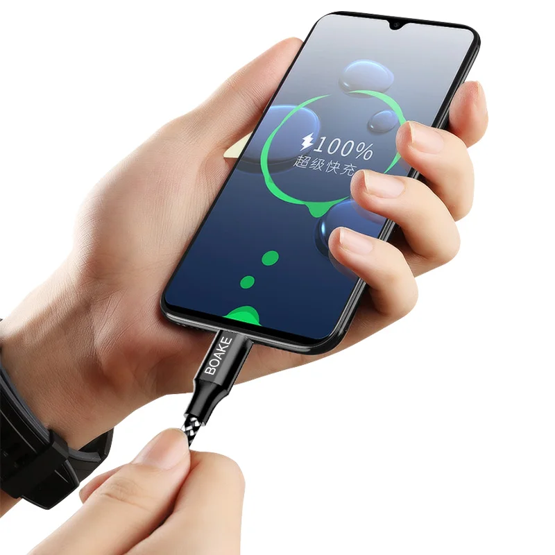 
wholesale nylon fabric custom logo usb cable 2.1a fast charging usb cord for iphone 