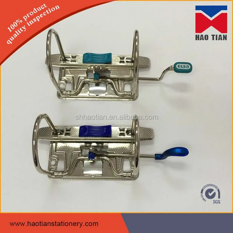 Box file clip Metal file fasteners / lever arch mechanism with plastic wrapped lever