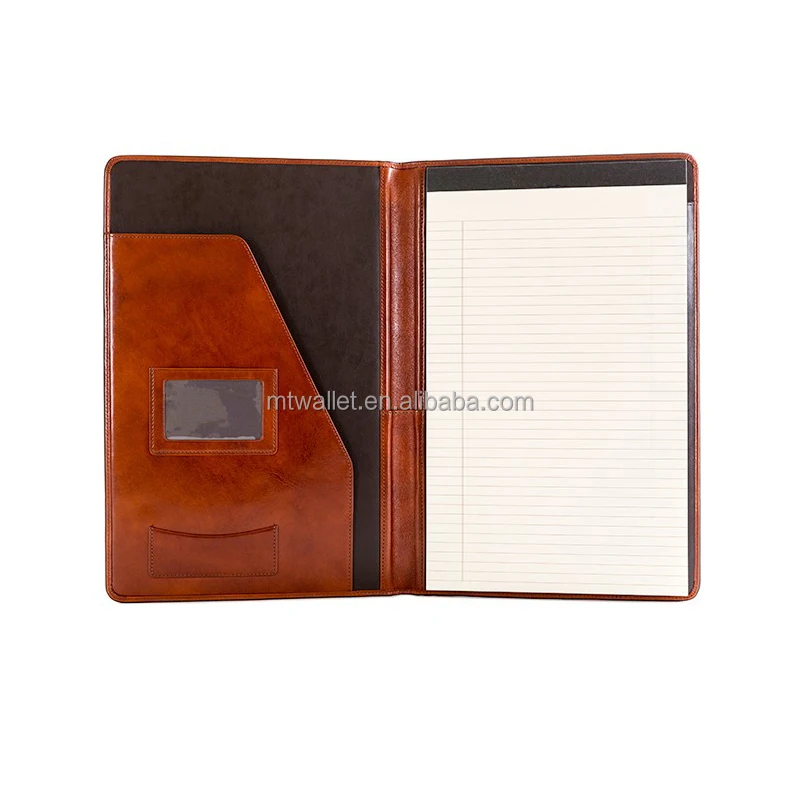 Leather Professional Briefcase Style Custom Portfolio With Ring Binder Handle Portfolio Art Document Case Notepad Portfolio