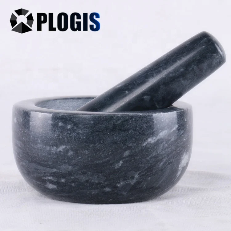 Stone marble & granite mortar and pestle set for grinding food