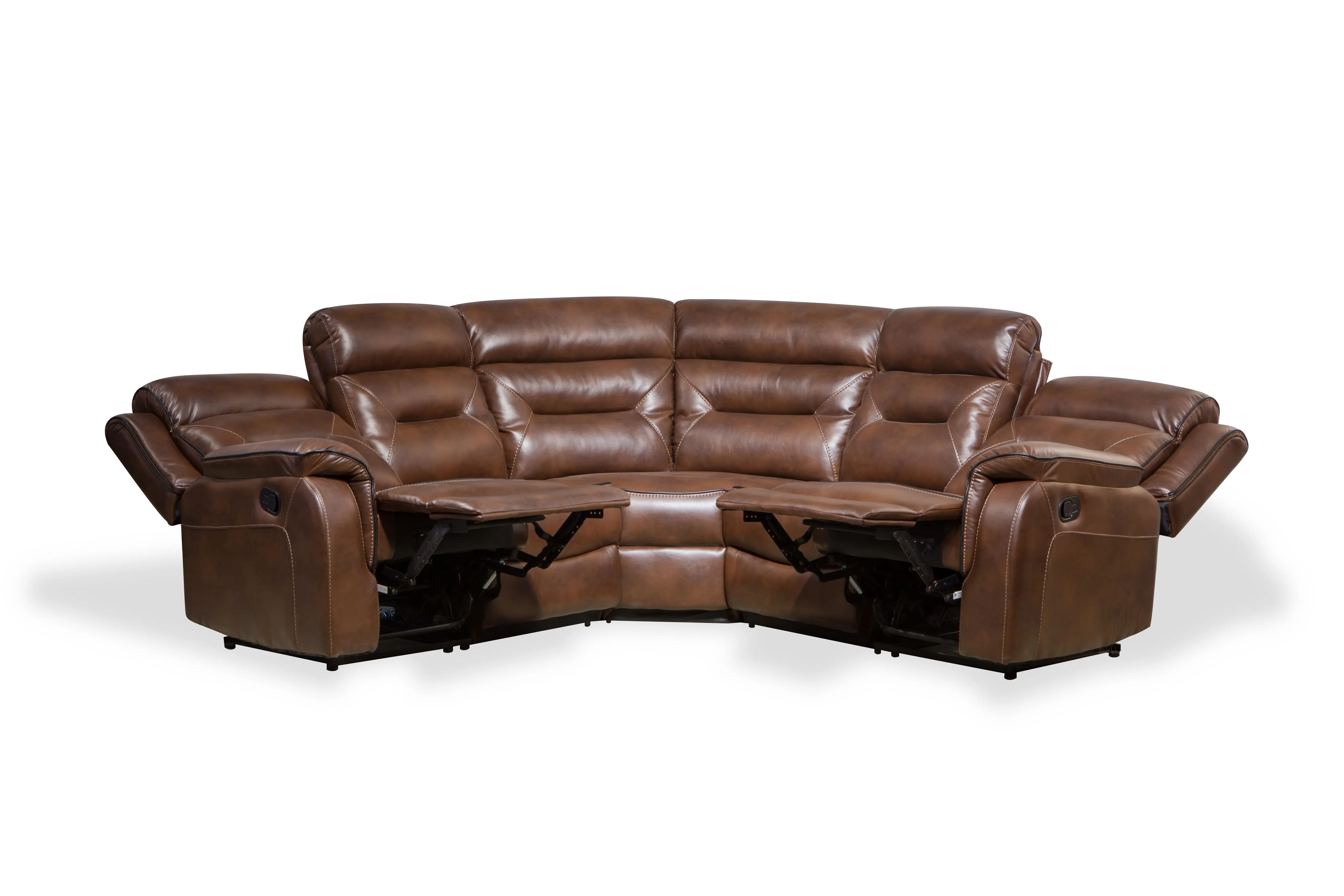 
Luxury comfortable corner living room sectional recliner leather sofa 
