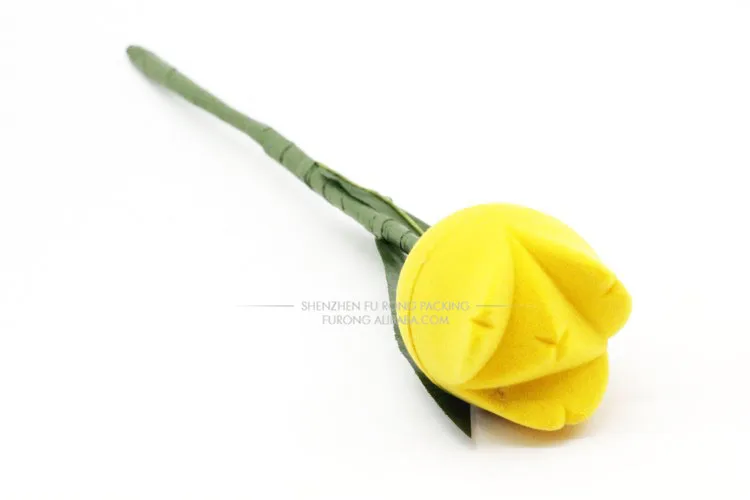 Unique shape piano black championship yellow velvet rose ring box