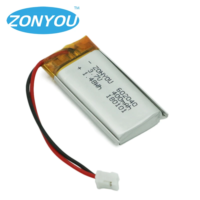 Manufacturer wholesale 3.7v 400mah 602040pl lithium polymer battery for speakers