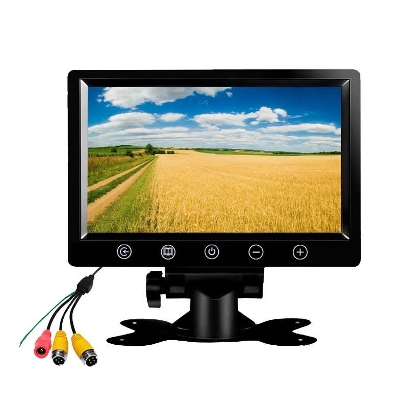 HOT 9 inch display car headrest monitor with buttons support 2 AV input