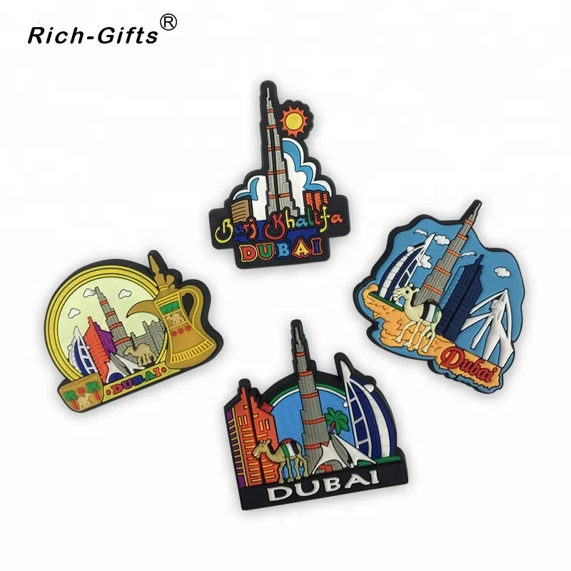 Заказной мягкий резиновый Туристический Сувенирный магнит на холодильник для Дубая