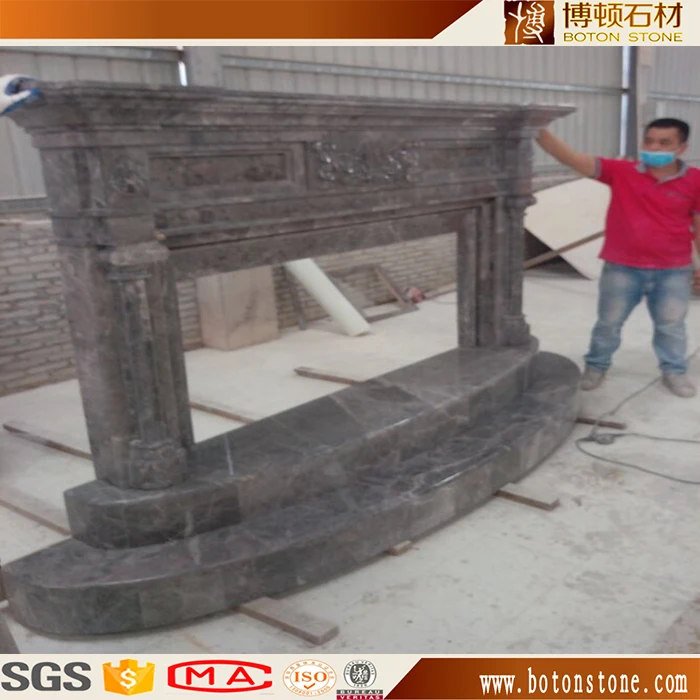 Yunfu China marble bioethanol fireplace with flower pattern