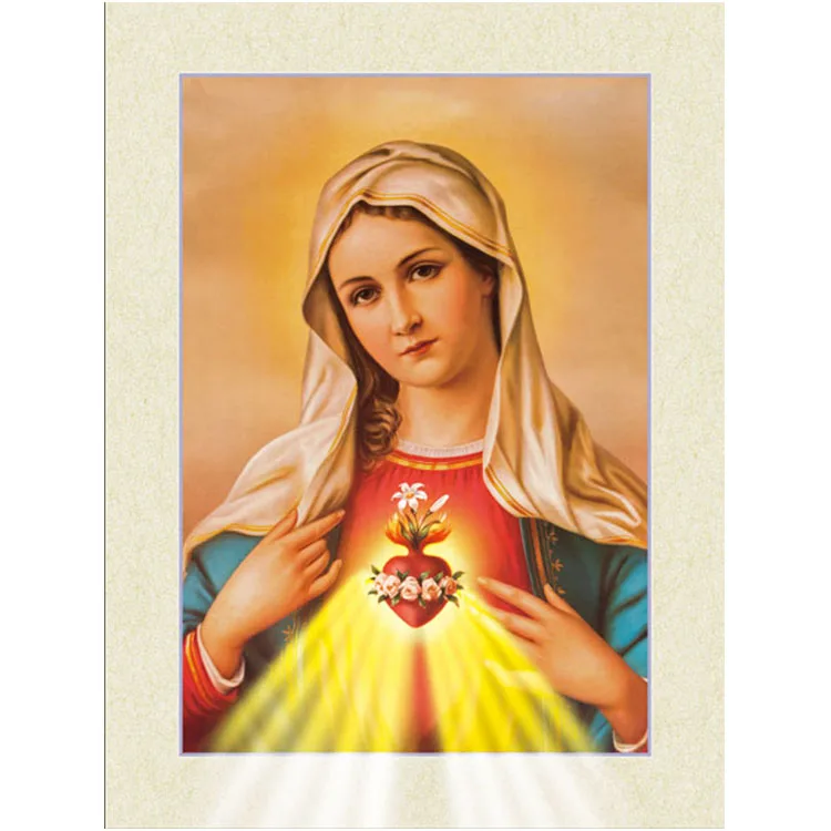 Лидер продаж, 3D-обои с изображением Иисуса, Марии и Креста, 5D, для украшения дома