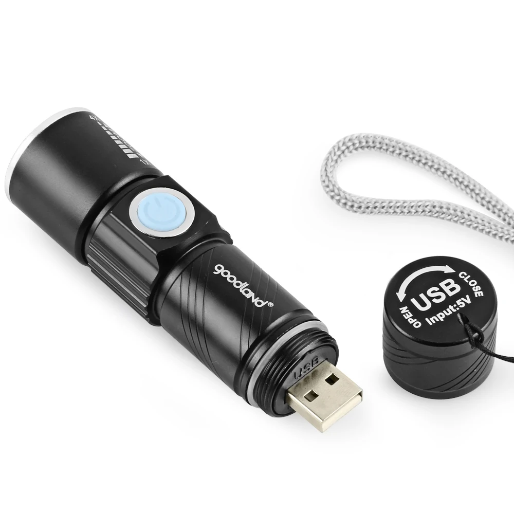 Mini USB LED Flashlight Rechargeable Built-in Battery Q5 Handy Powerful Flashlight 3-Modes Zoomable LED Torch Light Lanterna