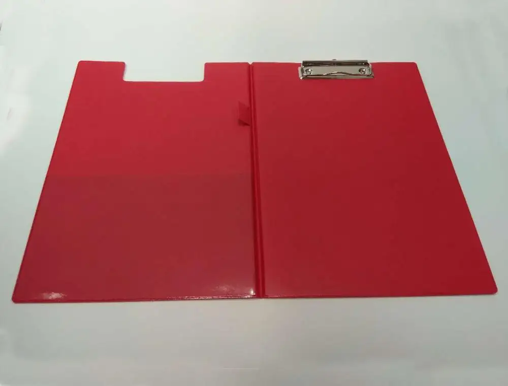 A4 pvc double side red pvc clipboard
