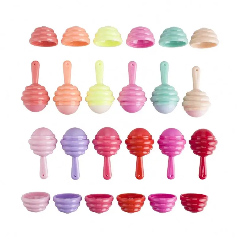 Wholesale 12 colors Lollipop ball Shape Vegan Lip balm Moisturizing  natural fruit chill out round korean Lip Balm ball