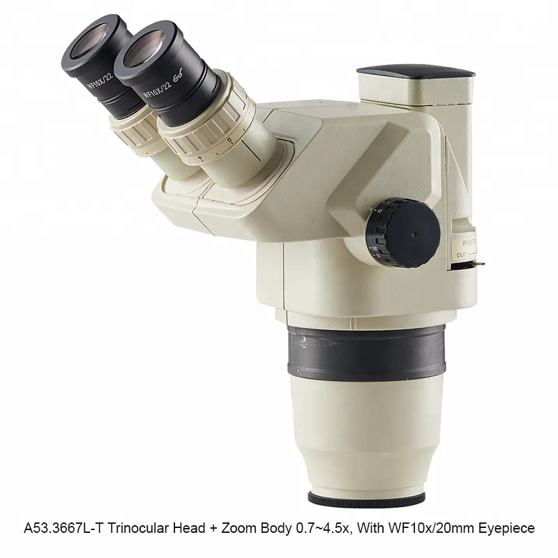 OPTO-EDU A23.3667L-B1T 0.67X - 4.5X Trinocular Zoom Stereo Microscope