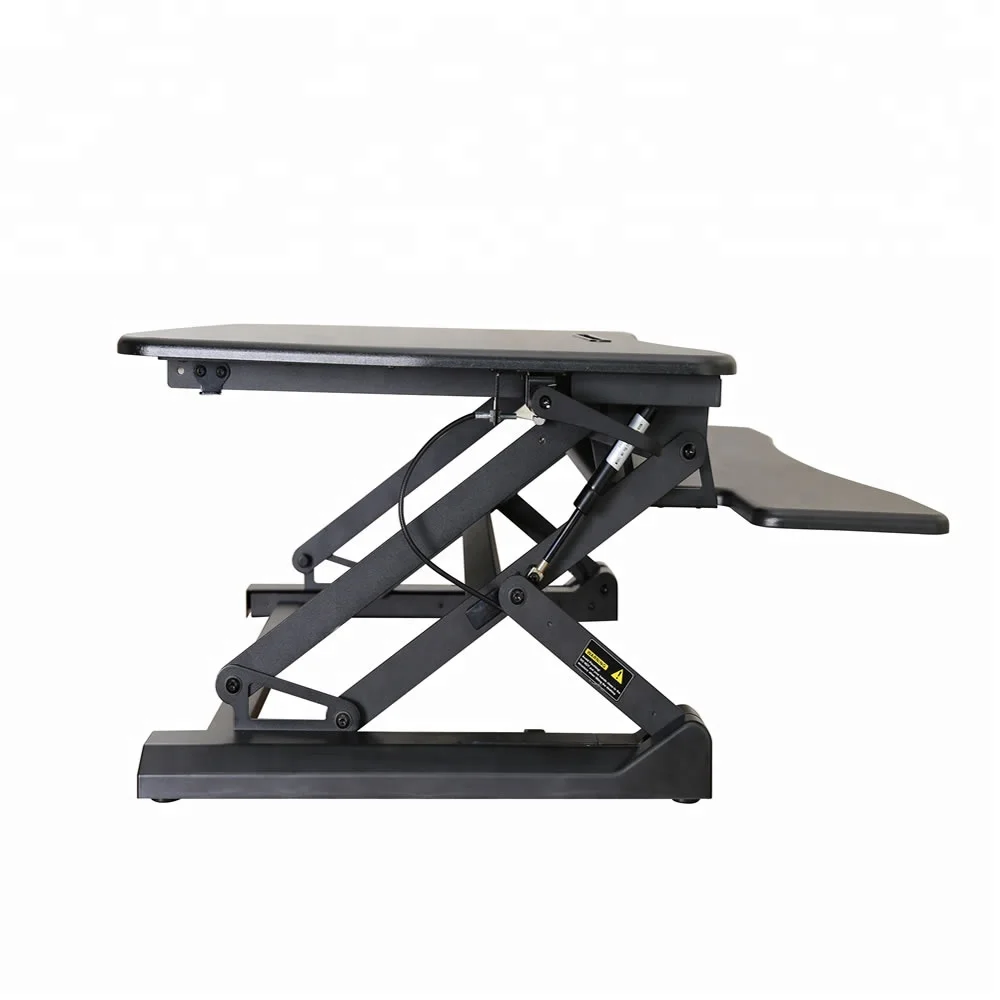 Standing desk converter riser with keyboard for standing
