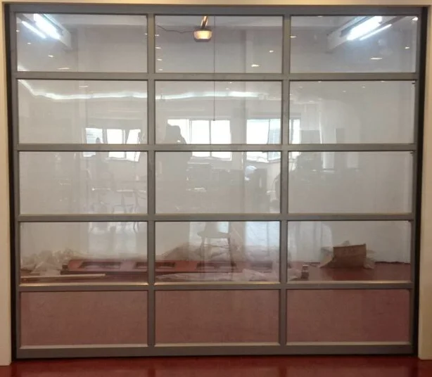 Guangzhou security fiberglass transparent garage doors remote and wifi control,sectional polycarbonate garage doors