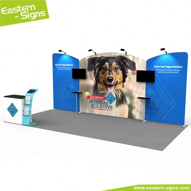 Modern aluminum trade show display quick set up free standing 3x6 exhibition booth and stall