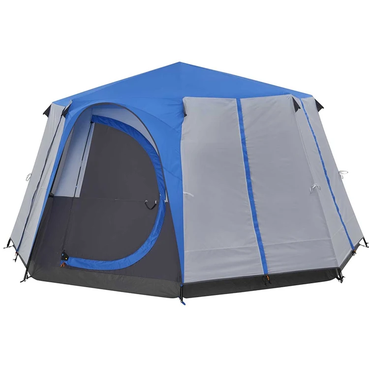 quzhou import 5+ person high quality blue big dome waterproof  family  camping tent