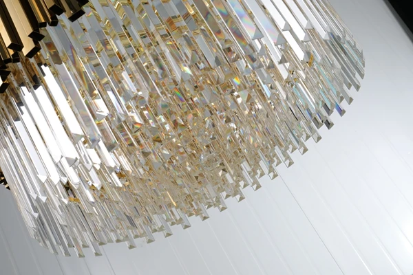 Crystal Pendant Chandelier Amber Germany K9 Modern LED Iron+ Crystal 12 Golden Iron Switch Control 110V /220V AC 165-265V 2001-R