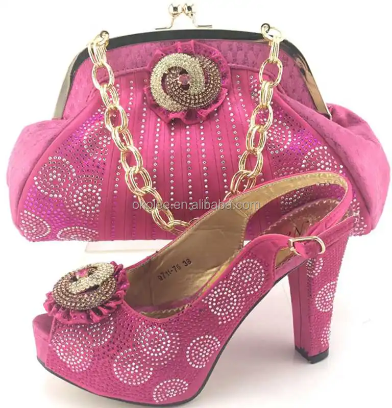 KB6240 High quality fashion italian orange shoes and bags to match for women