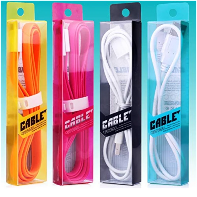 Fashion  PVC Plastic Retail Packaging Box   USB Cable Line packaging