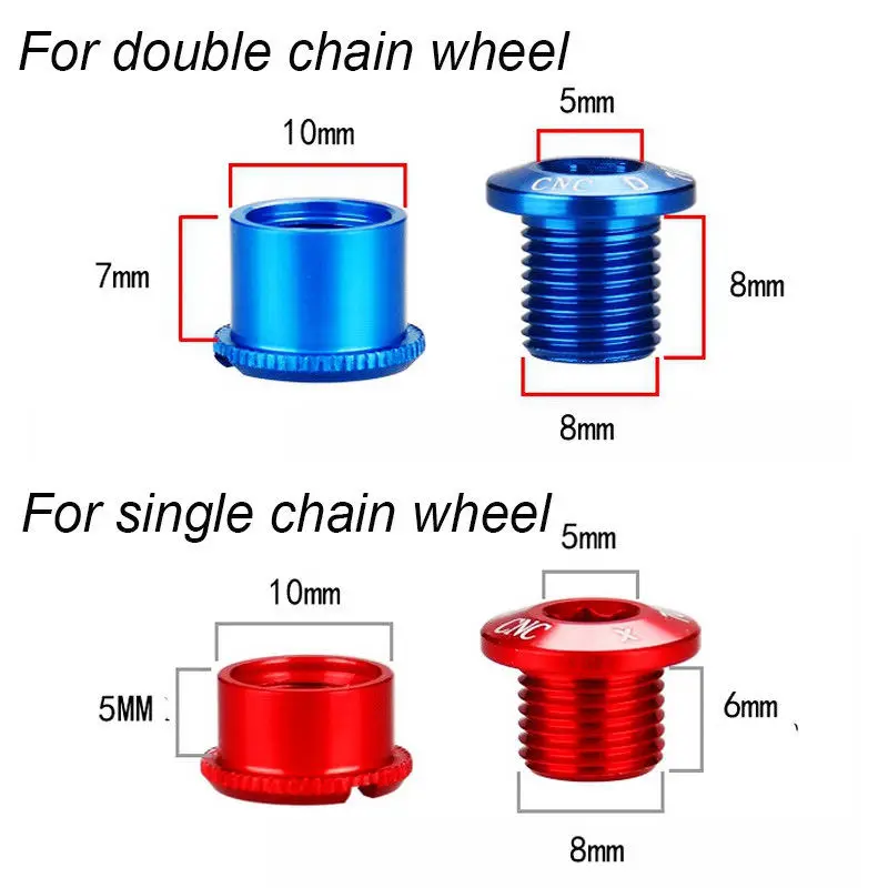 Bicycle Chainwheel Screws 7075 Aluminum Alloy 6.5/8.5mm Double Chainring Wheel Bolt double or single