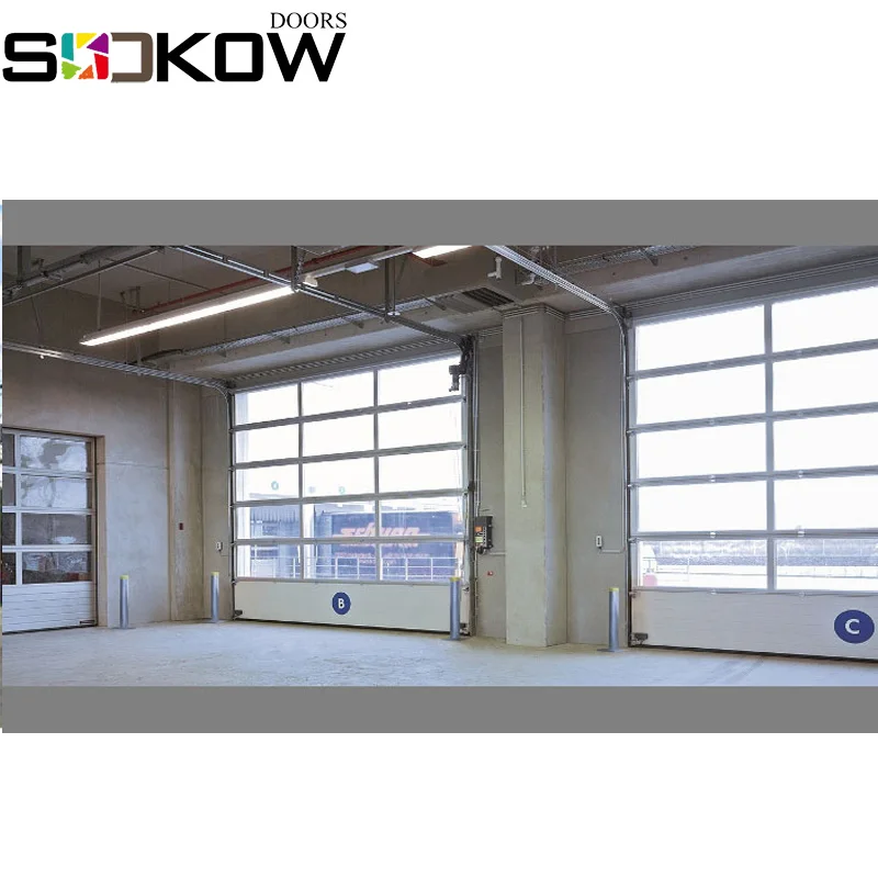 sectional plexiglass industrial doors /aluminum frame polycarbonate industrial door prices/sectional industrial warehouse doors