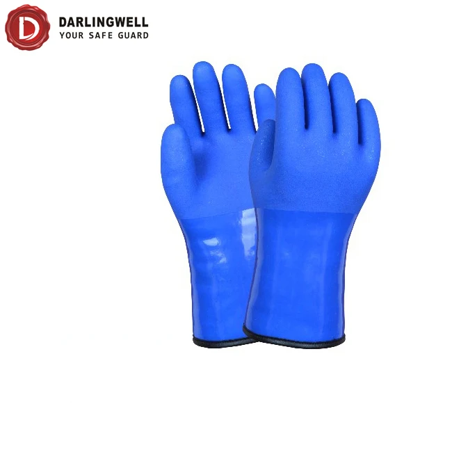 Darlingwell brand hot sale PVC soft oil proof Chemical-Resistant Gloves EN374 cold proof pvc work safety gloves China