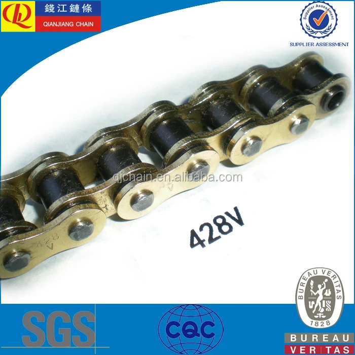 X-ring and o-ring 428v gold color Motorcycle Drive Chain For sale