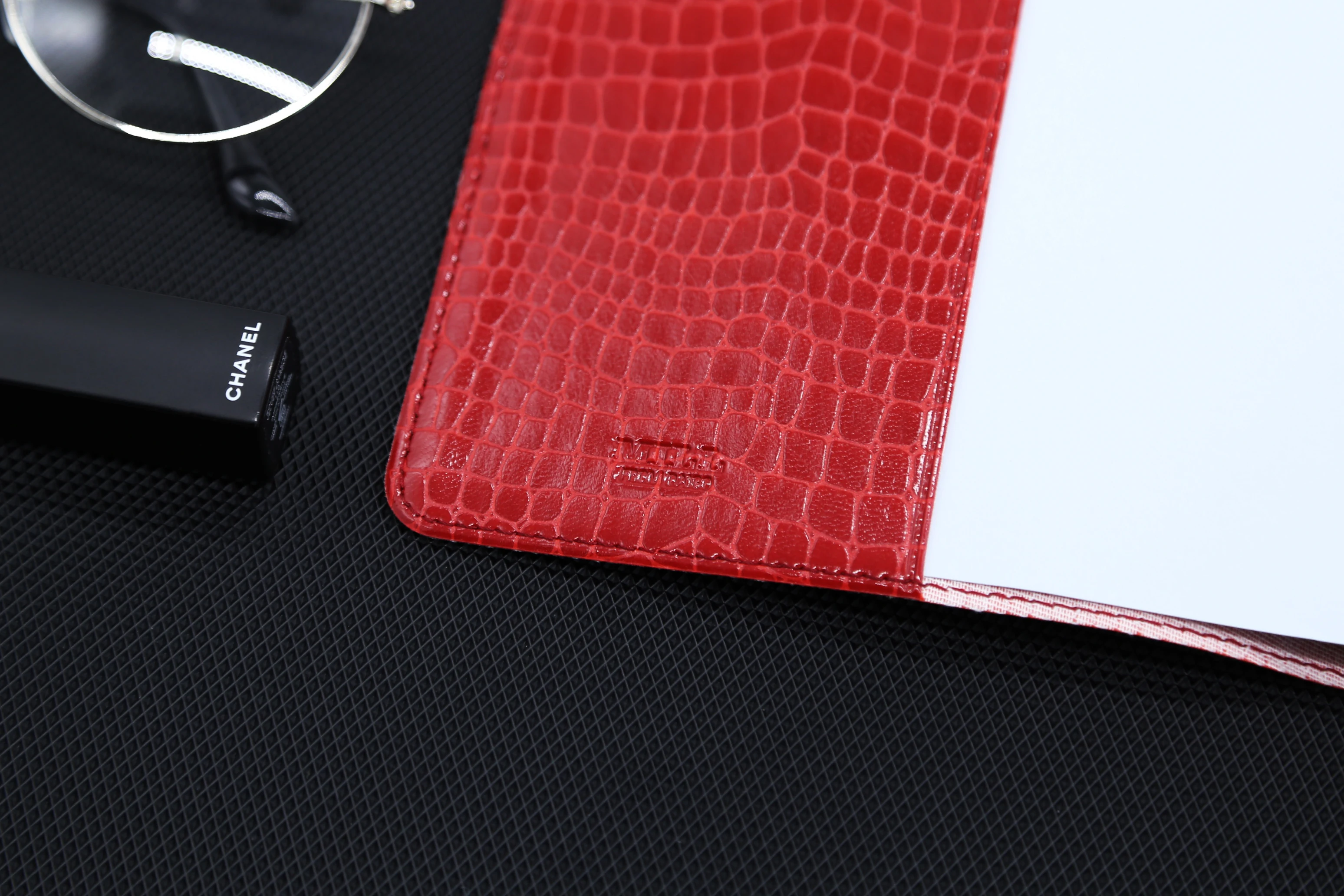 Crocodile texture PU leather cover jacket planner organizer with booklet and tabs