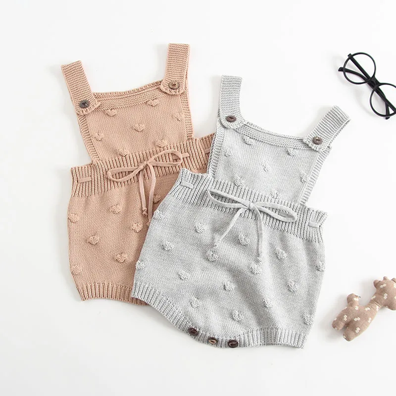 
S63645B Baby Girls Knitting Romper Newborn Baby Girl Clothes Fashion Knitted Baby Romper Overalls Autumn Sweater Boys rompers 