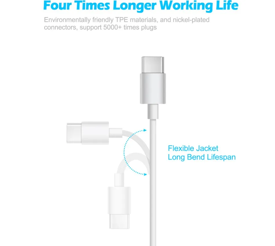 
usb cable usb to type-c data cable high speed Fast charge 5A usb C cable for iPhone and Macbook laptop 