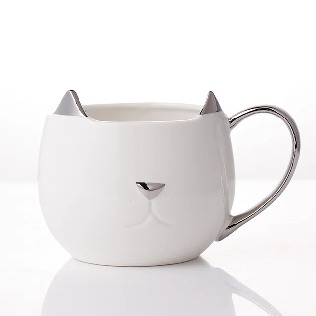 
Big Belly mugs office cup Tea cup milk mug Ceramic gold handle 3d cat mug coffee cup 